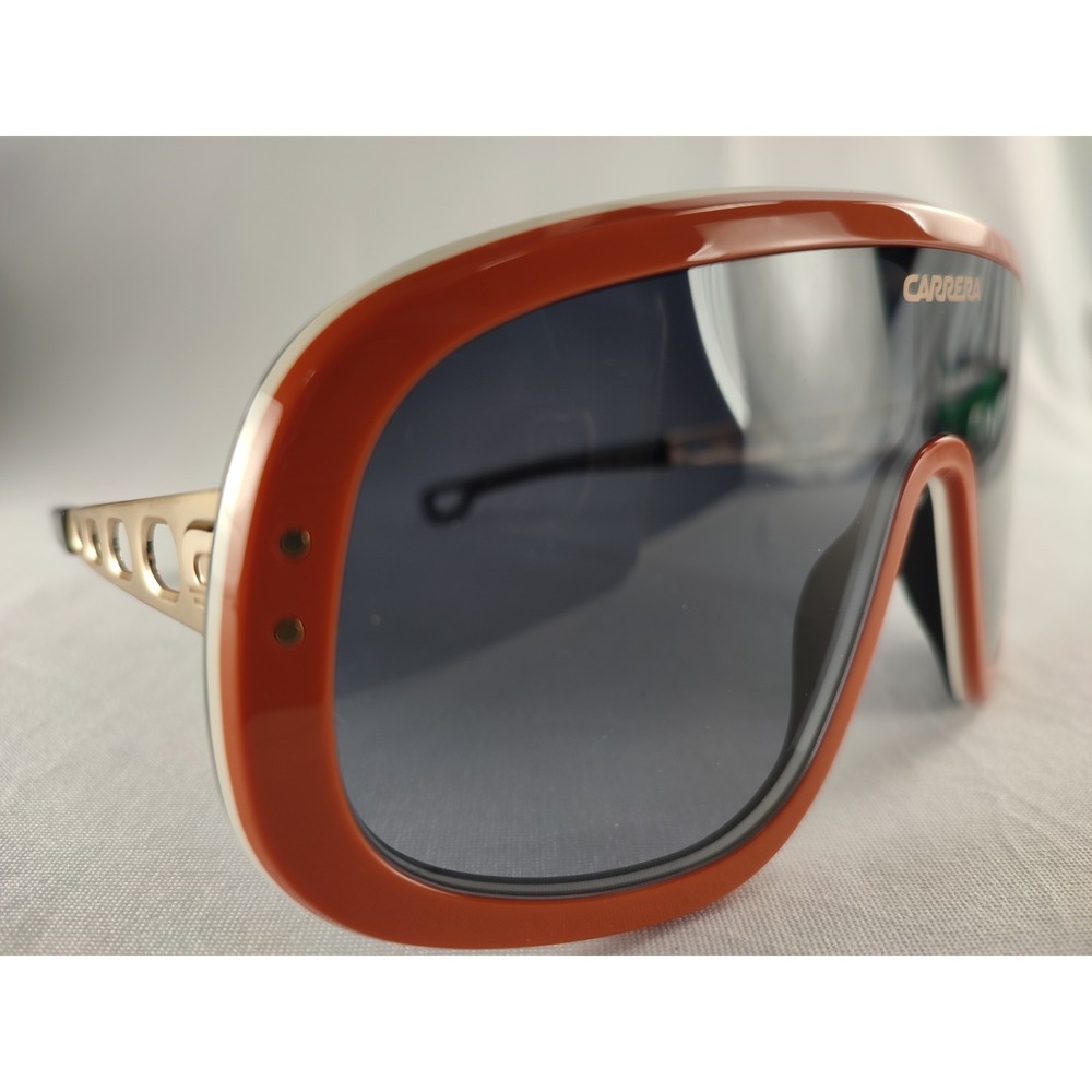 Carrera Special Edition Flag Lab 17 C3E9O Orange Gold Shield Sunglasses 140 NWT - Picture 5 of 14